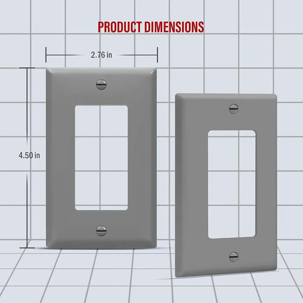 1-Gang Decorator Rocker Wall Plate Gray