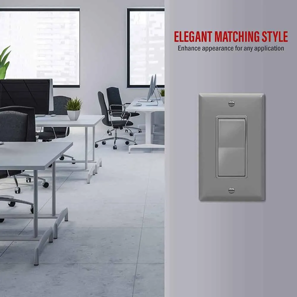 1-Gang Decorator Rocker Wall Plate Gray