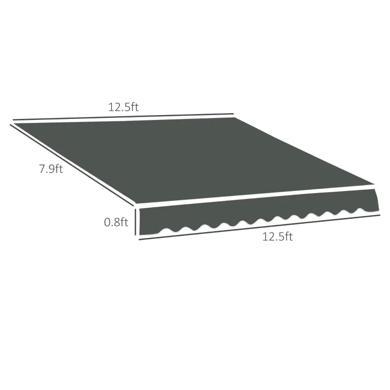 13' x 8' Retractable Awning Fabric Replacement - Gray
