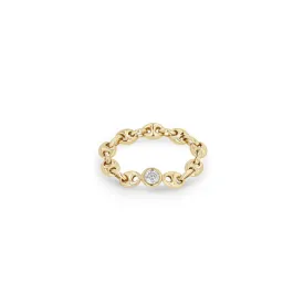 14k Floating Diamond Small Mariner Chain Ring