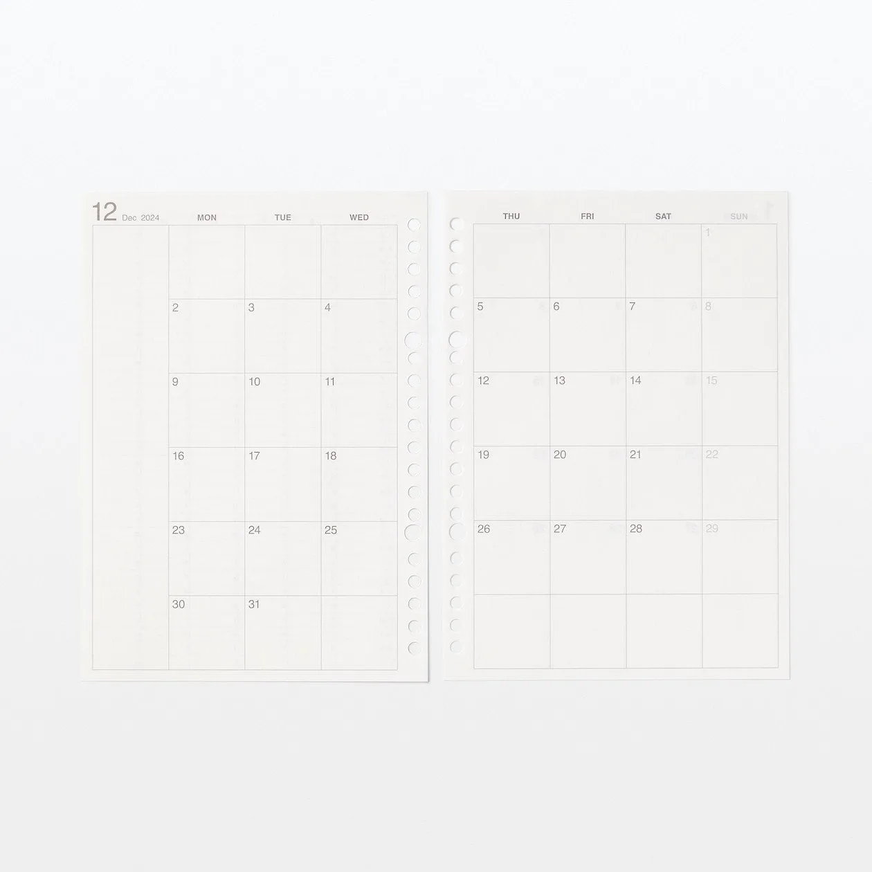 2025 Loose Leaf Paper Refill - Monthly Planner