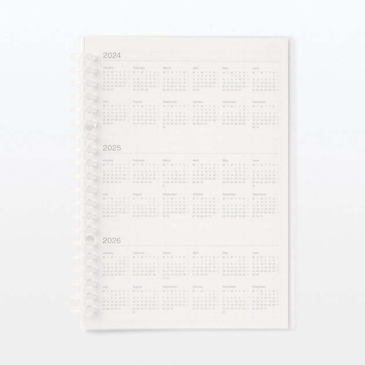 2025 Loose Leaf Paper Refill - Monthly Planner