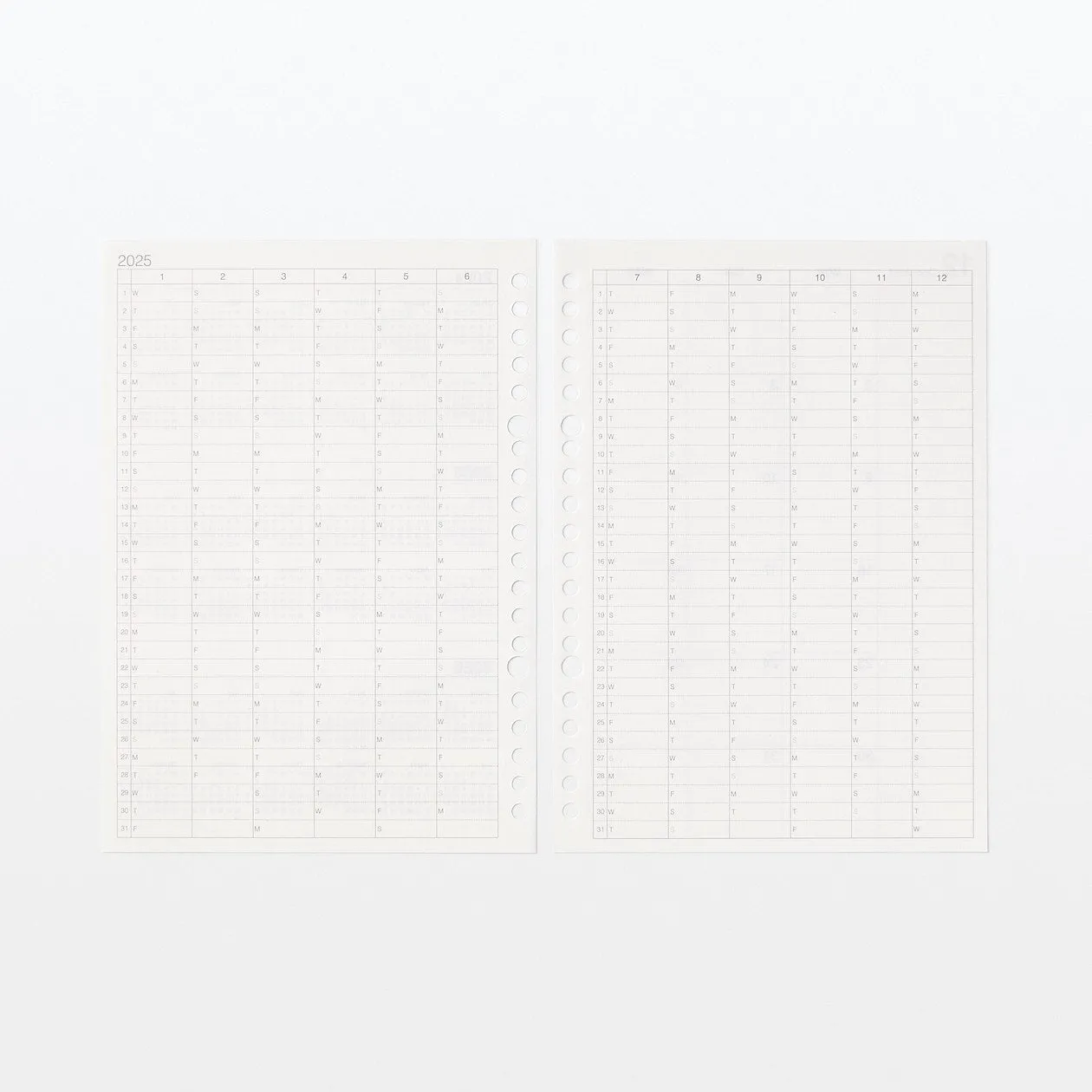 2025 Loose Leaf Paper Refill - Monthly Planner