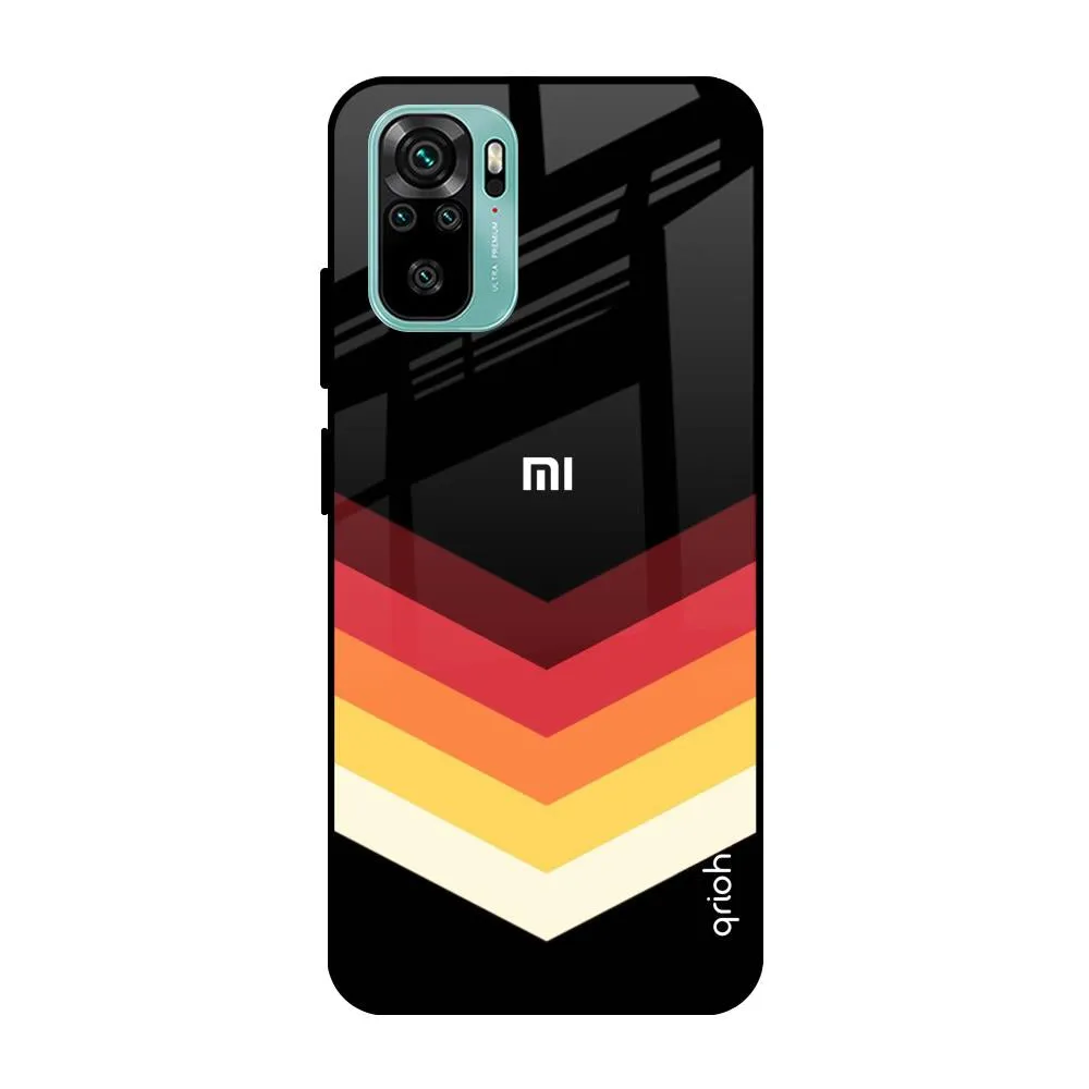 Abstract Arrow Pattern Glass Case For Mi Redmi Note 10