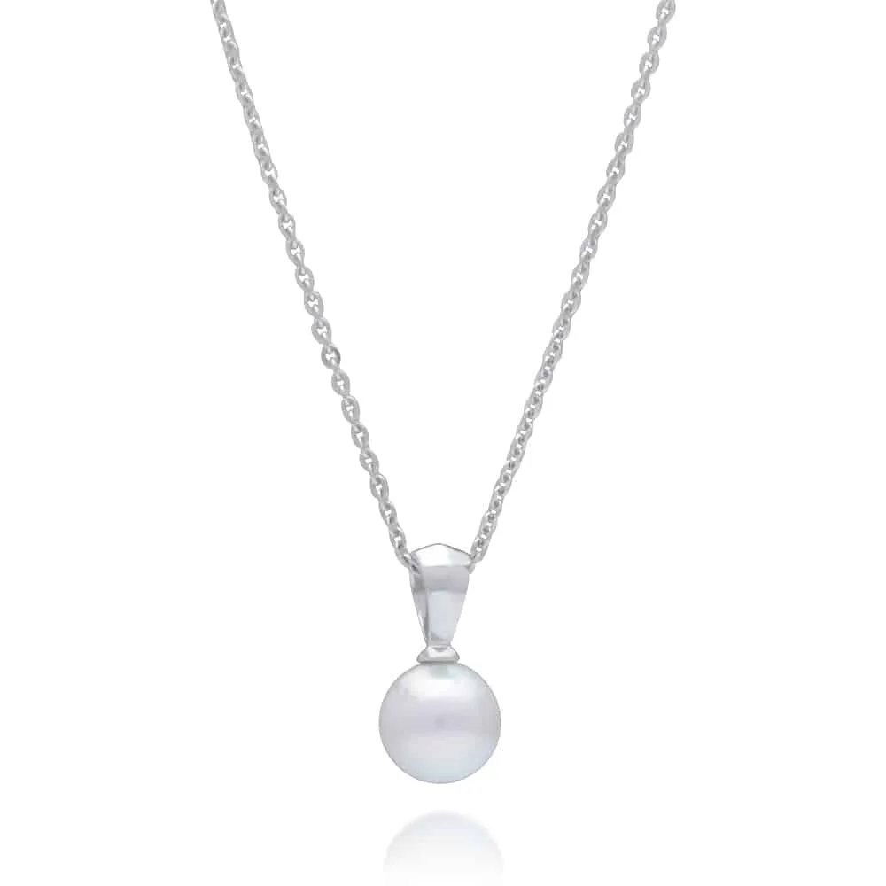 Acacia Petite Pendant Australian Akoya Broken Bay 7.5mm AAA 9ct White Gold