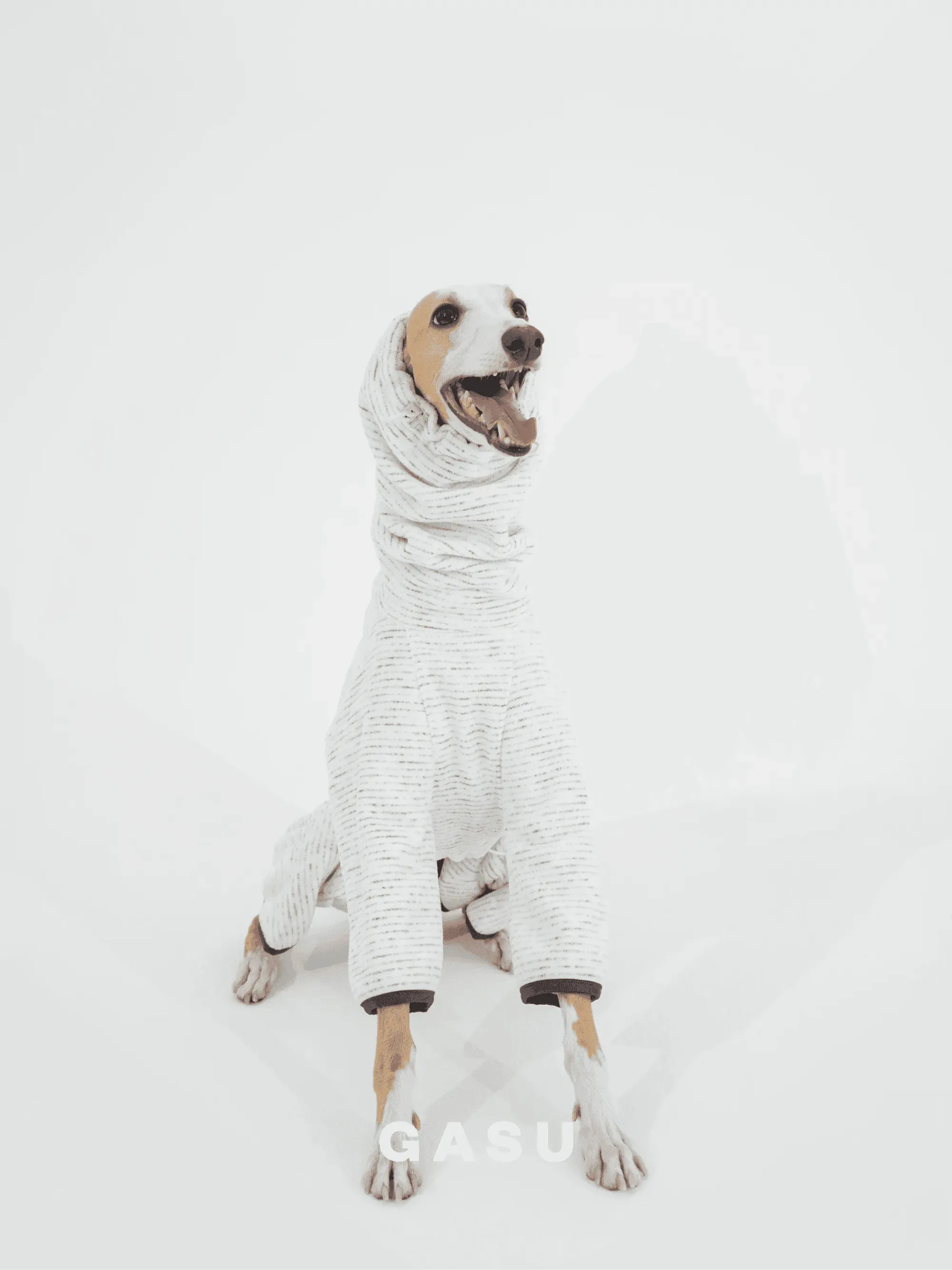 Adjustable 4-Leg Anti-static Fleece Dog Jumpsuit | White