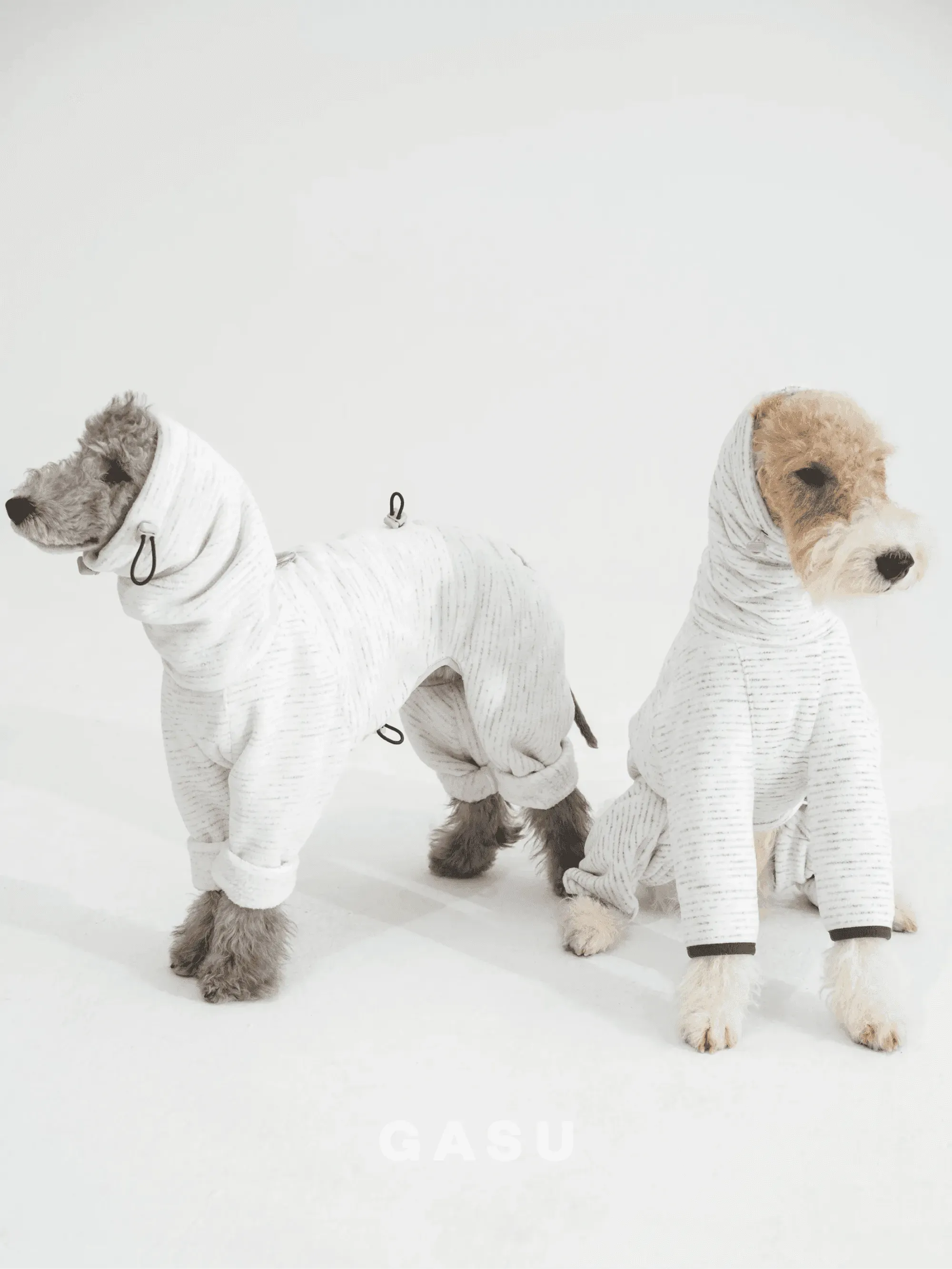 Adjustable 4-Leg Anti-static Fleece Dog Jumpsuit | White