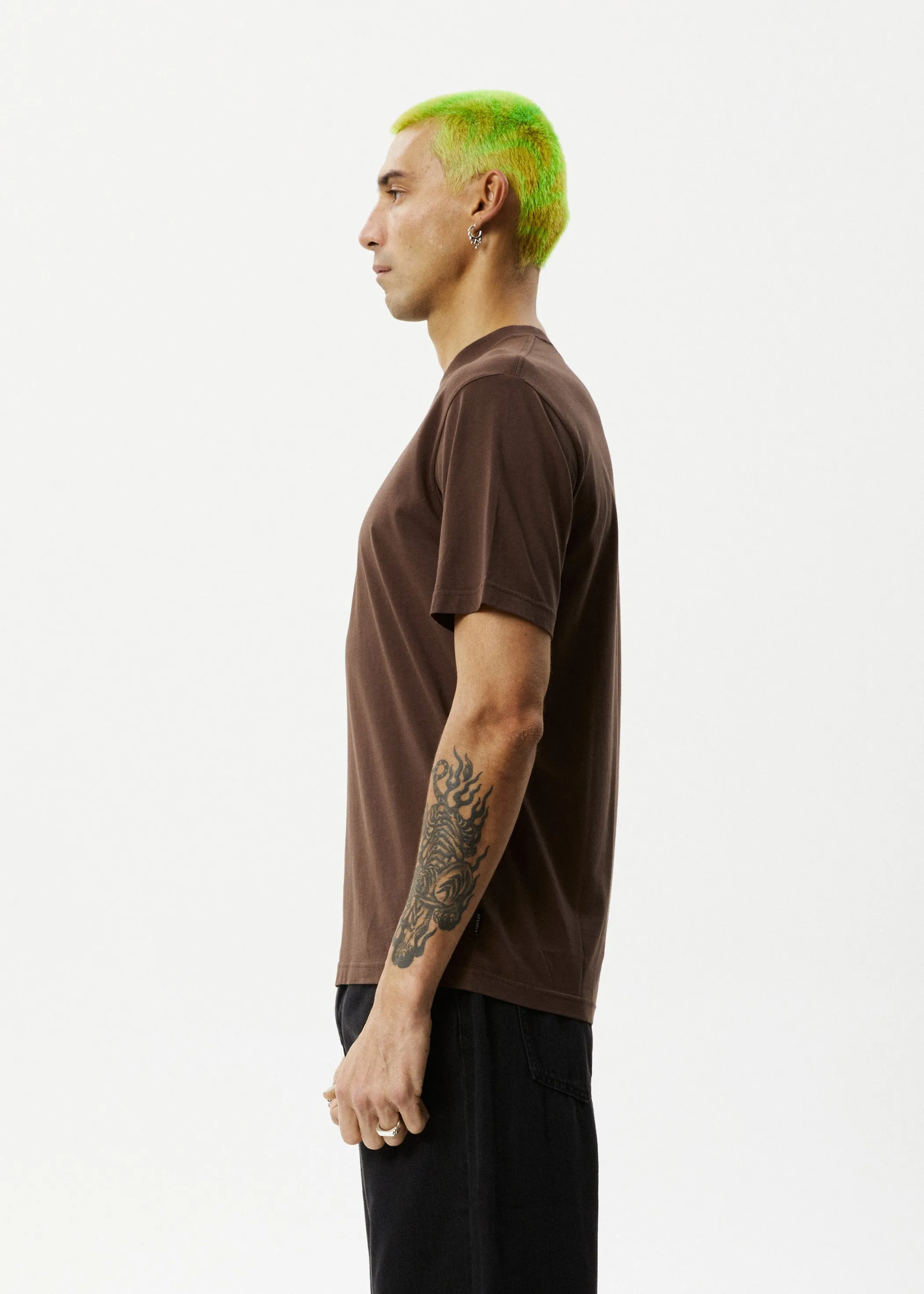 AFENDS Mens Space - Retro Fit Tee - Coffee