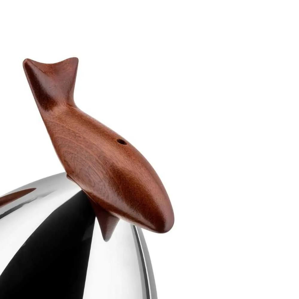 Alessi 90031 Pito kettle in steel with handle and lid in natural wood