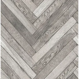 Altadena Grey Diagonal Wood Wallpaper  | Brewster Wallcovering