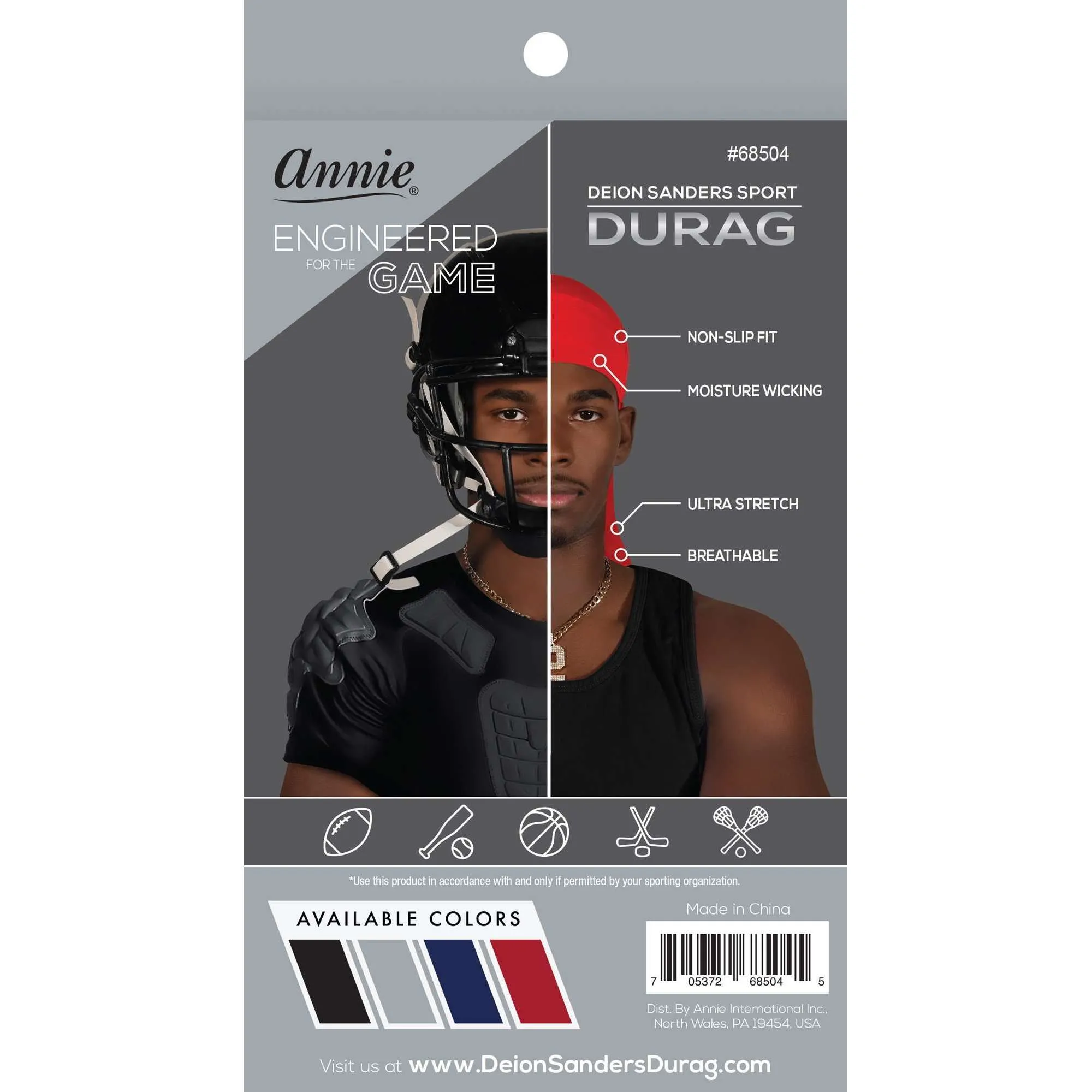 Annie Deion Sanders Sport Durag - Gray #68504