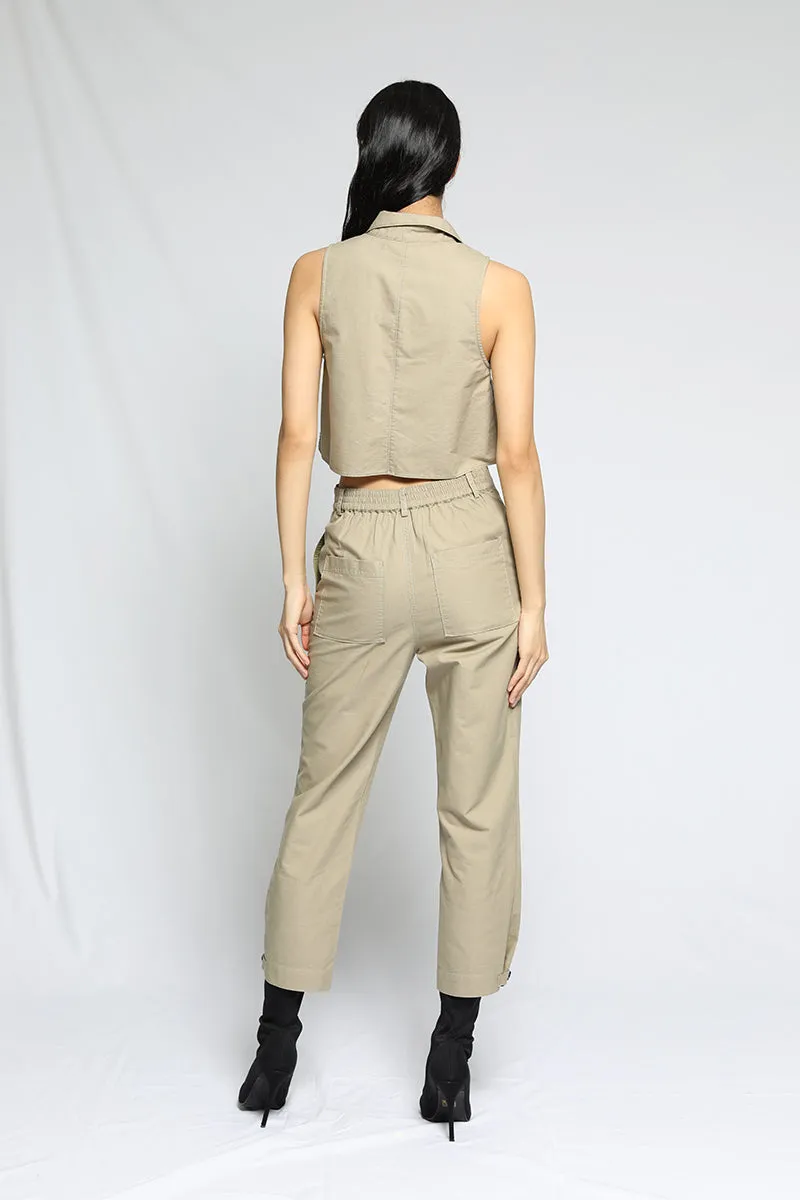 Arid Twill Ankle Tab Pants Moss