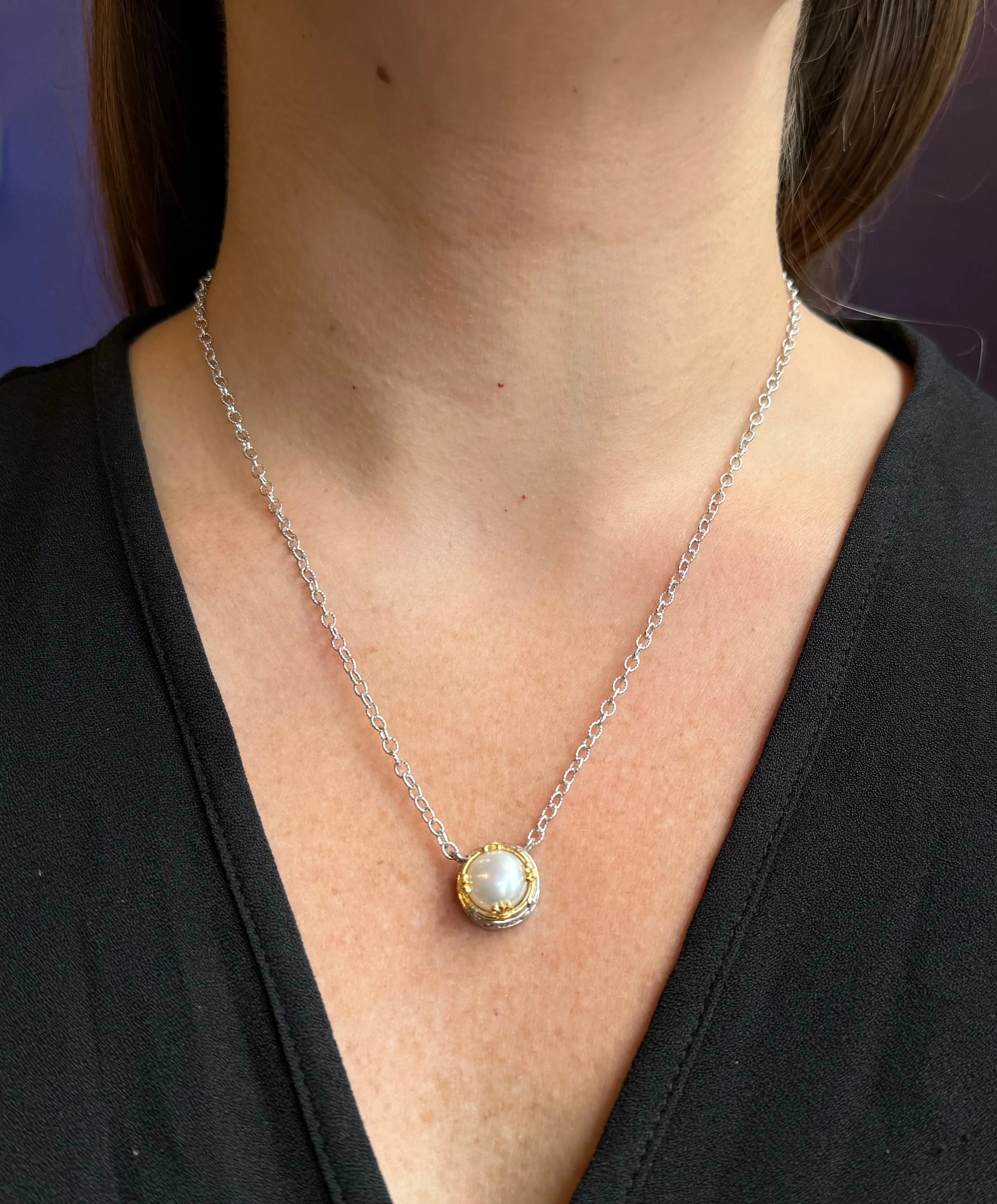 AT 810AT-P TWO TONE PEARL NECKLACE