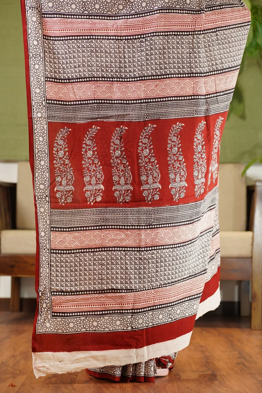 Bagh Hand Block Printed Cotton Saree