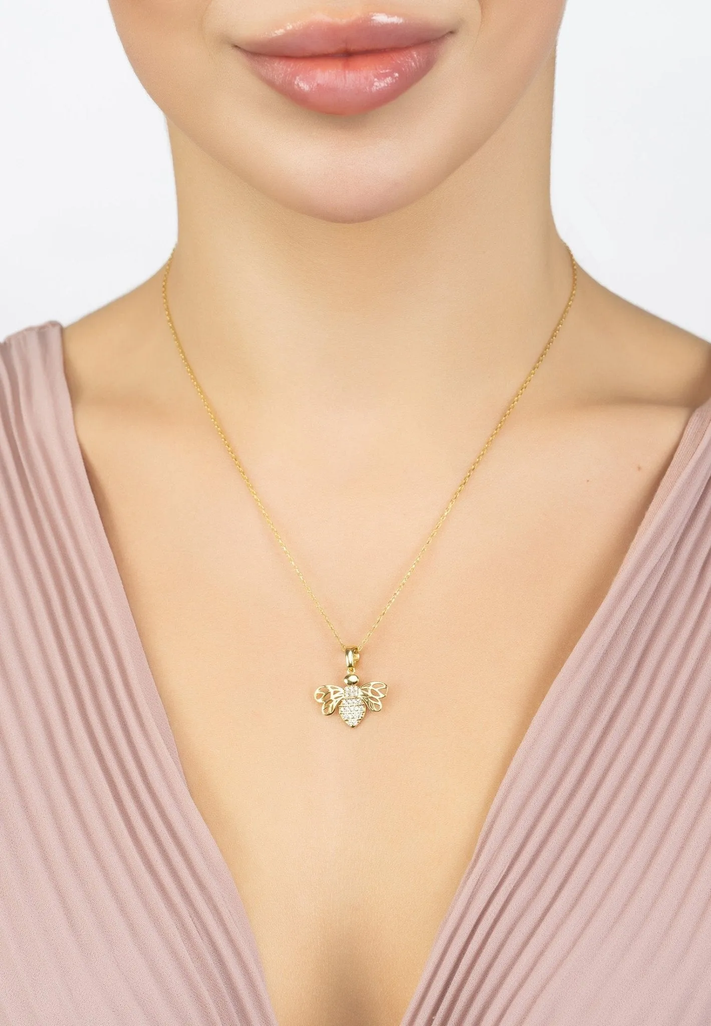 Bees Knees Pendant Necklace Gold