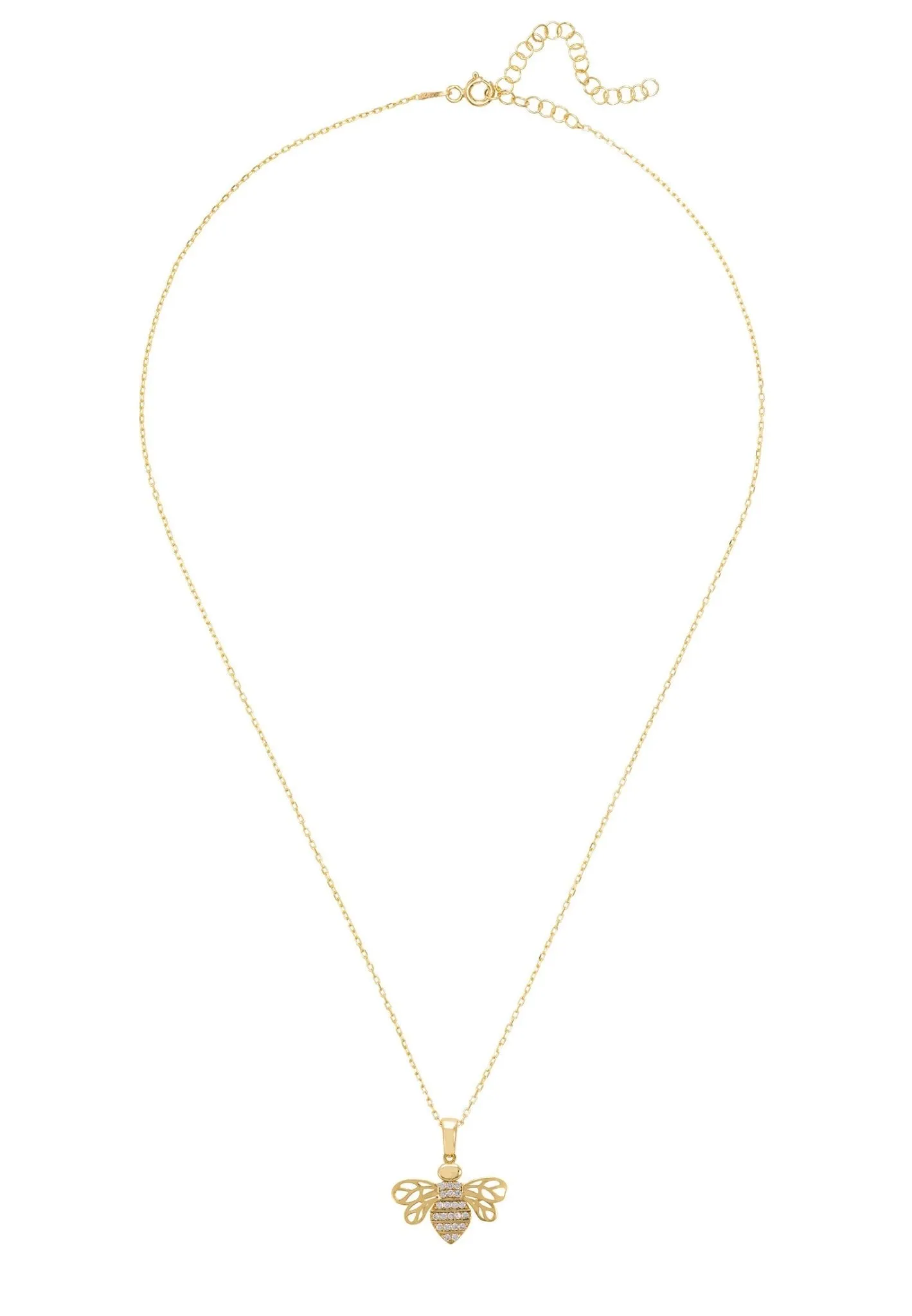 Bees Knees Pendant Necklace Gold