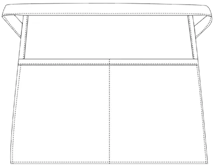 Black Squared Waist Apron (2 Pockets)