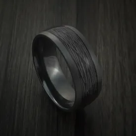 Black Titanium and Wire Men's Ring Custom Made Choose your Color