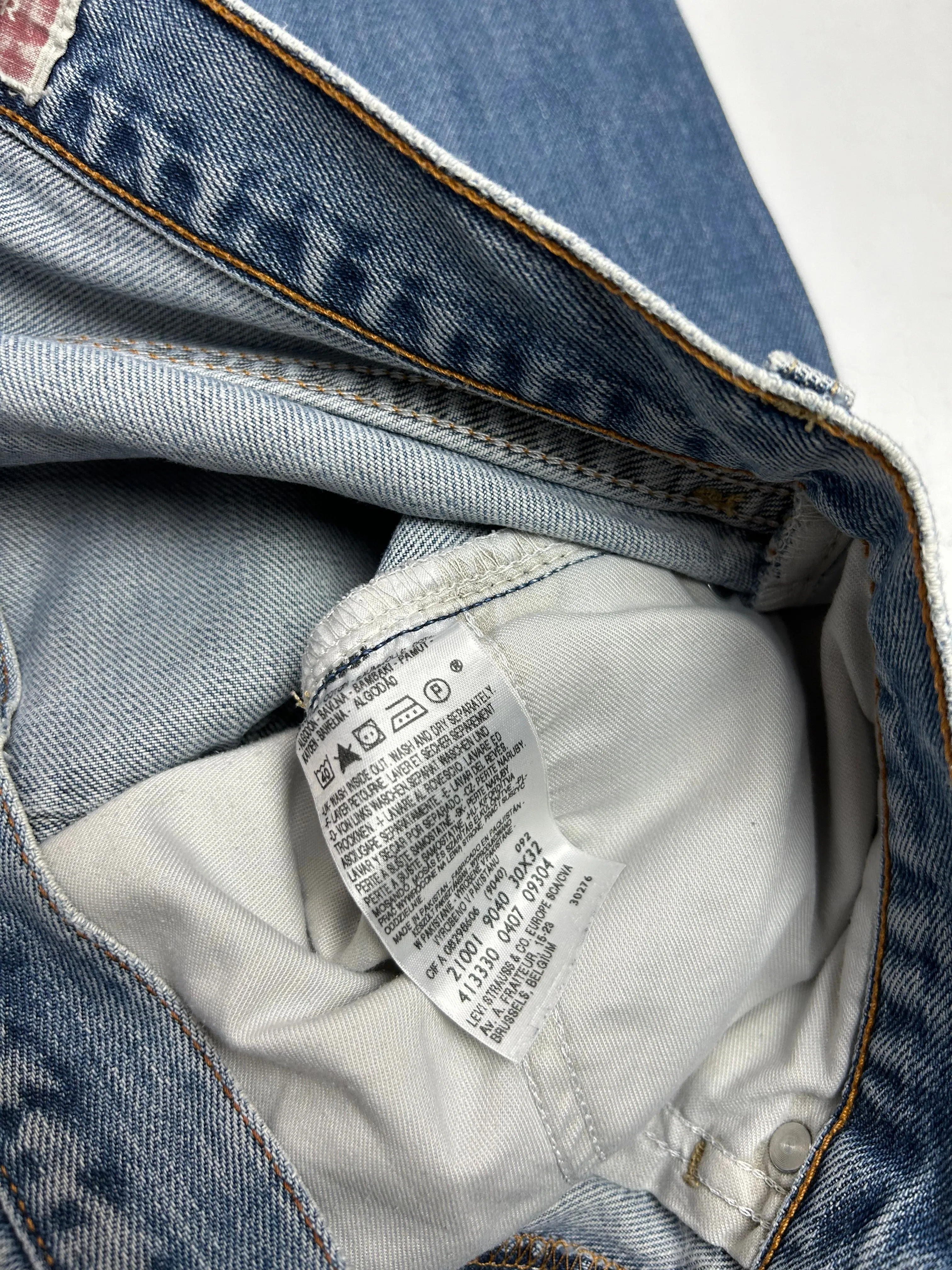 Blue denim low waist baggy pants (M)