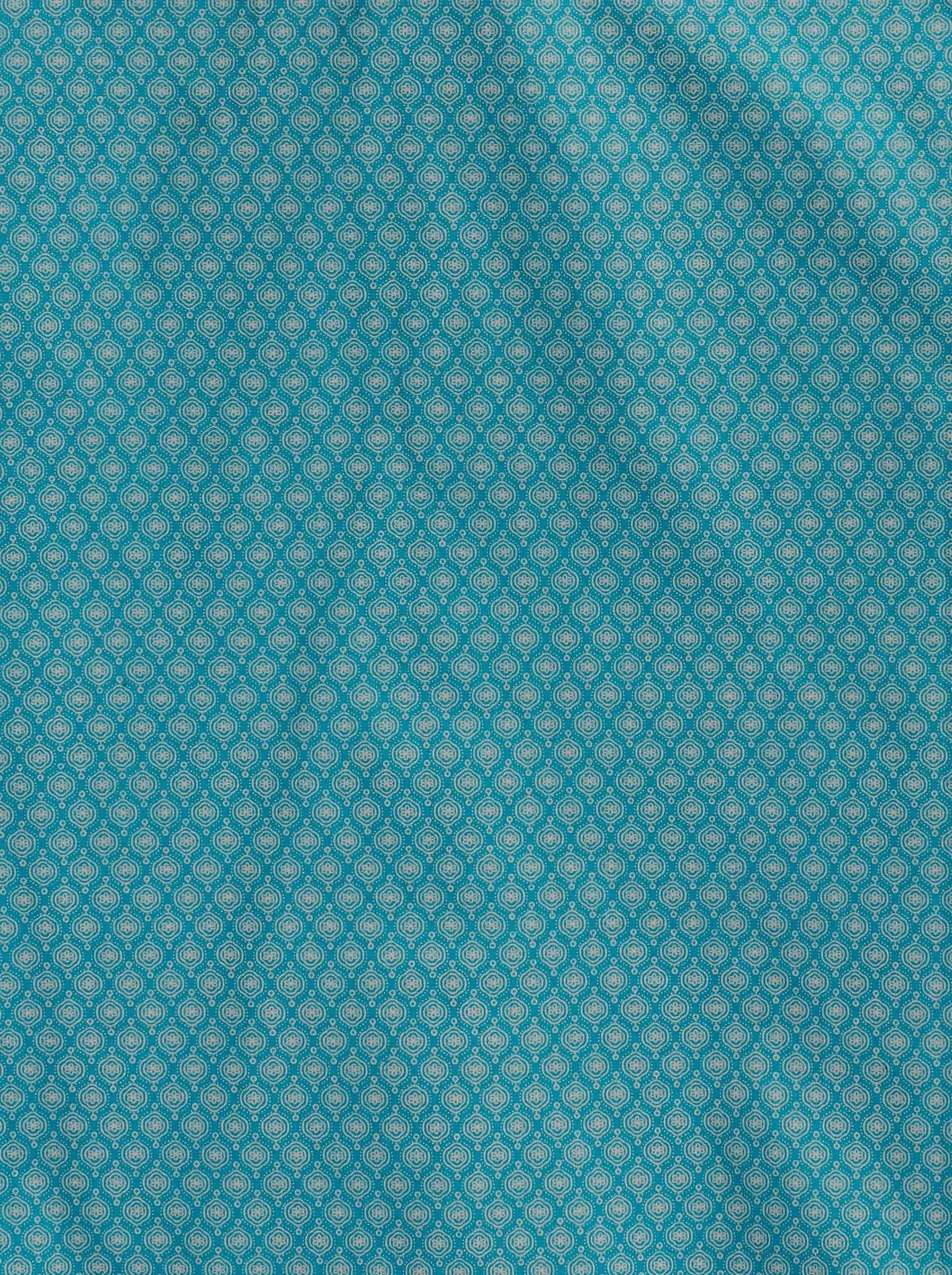 Boy's Ely Cattleman Long Sleeve Medallion Print Western Snap Shirt- Teal & Khaki
