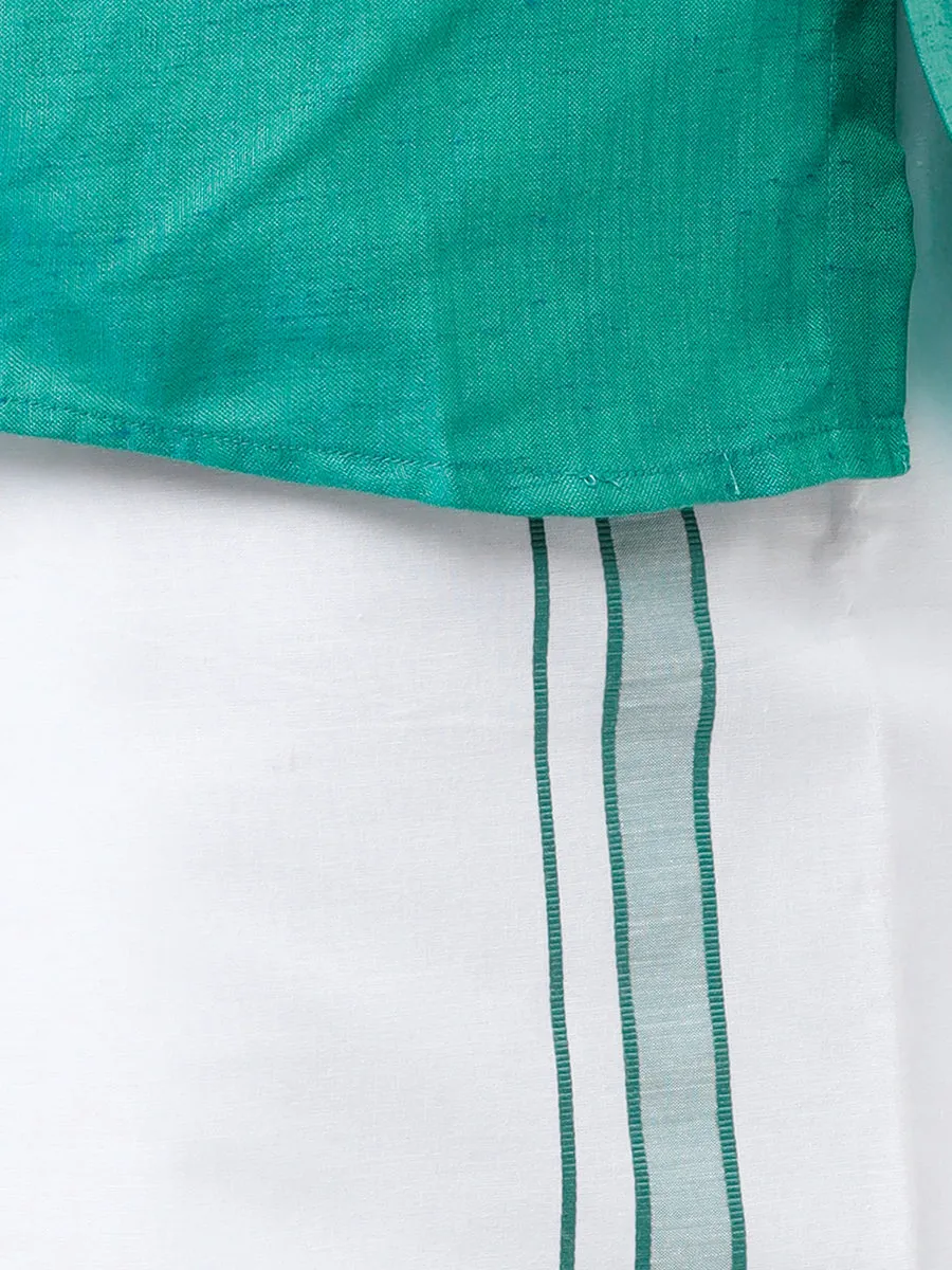 Boys Matching Dhoti & Shirt Combo Green C36