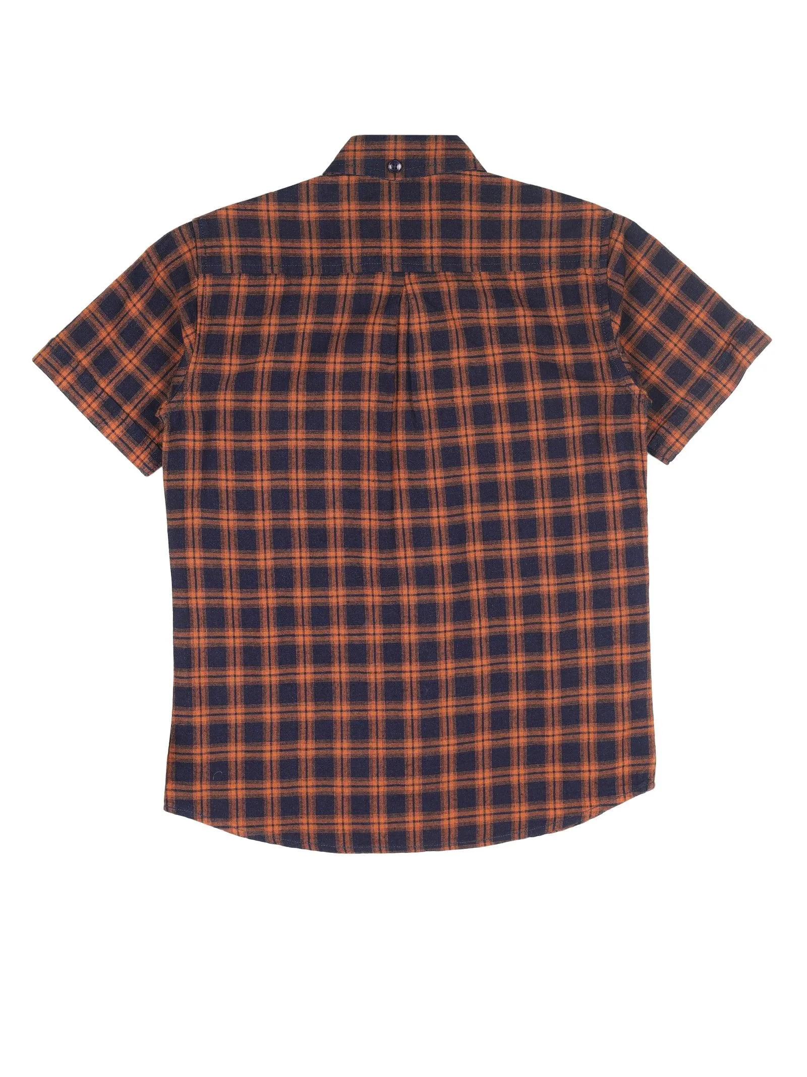 BOY'S ORANGE CHECK REGULAR FIT SHIRT