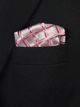 Boy's Pocket Square 19402 Pink/Silver Neat