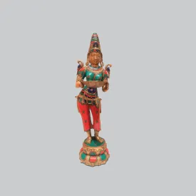 Brass Deep Lady With Stone Work 44 In