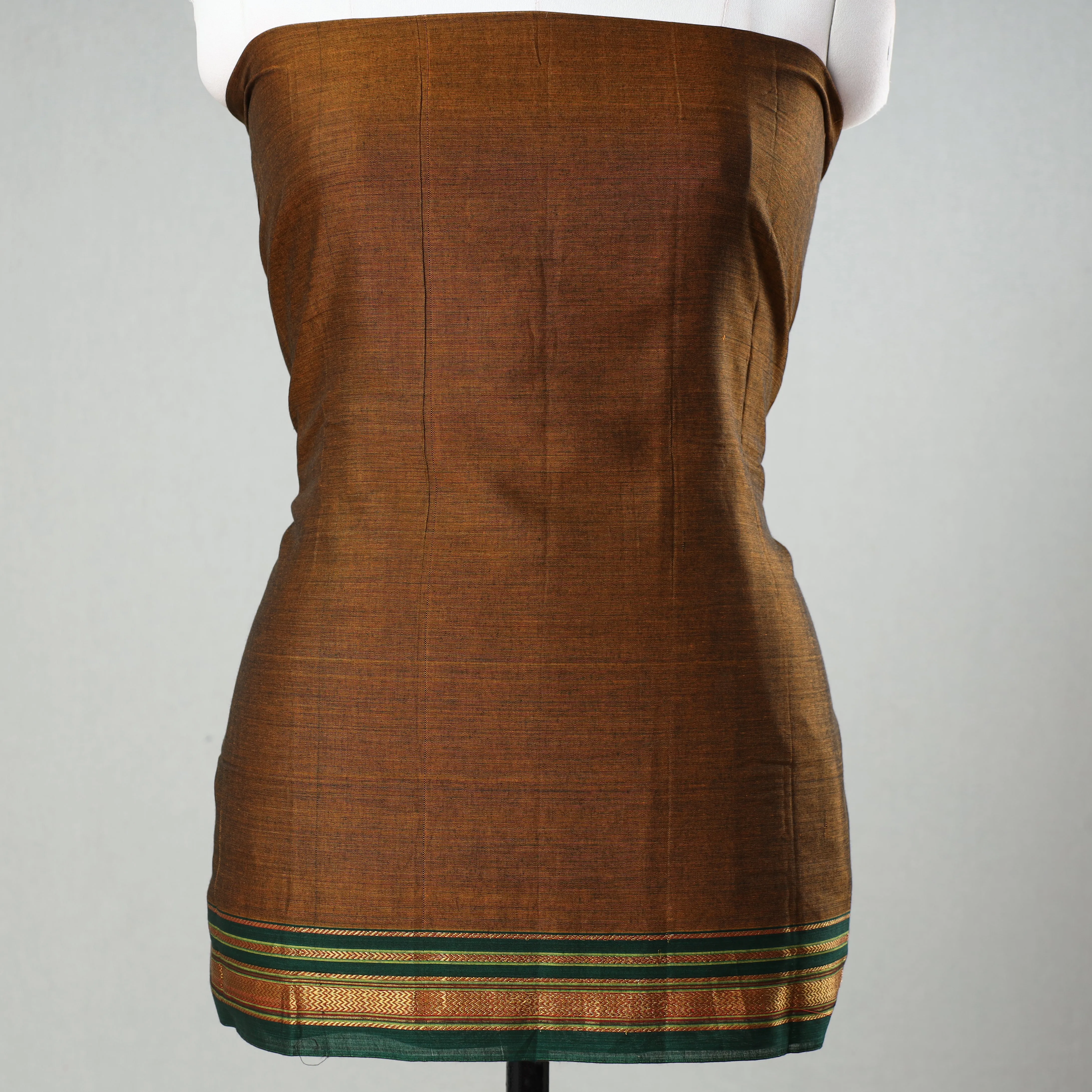 Brown - 3pc Dharwad Cotton Suit Material Set 63