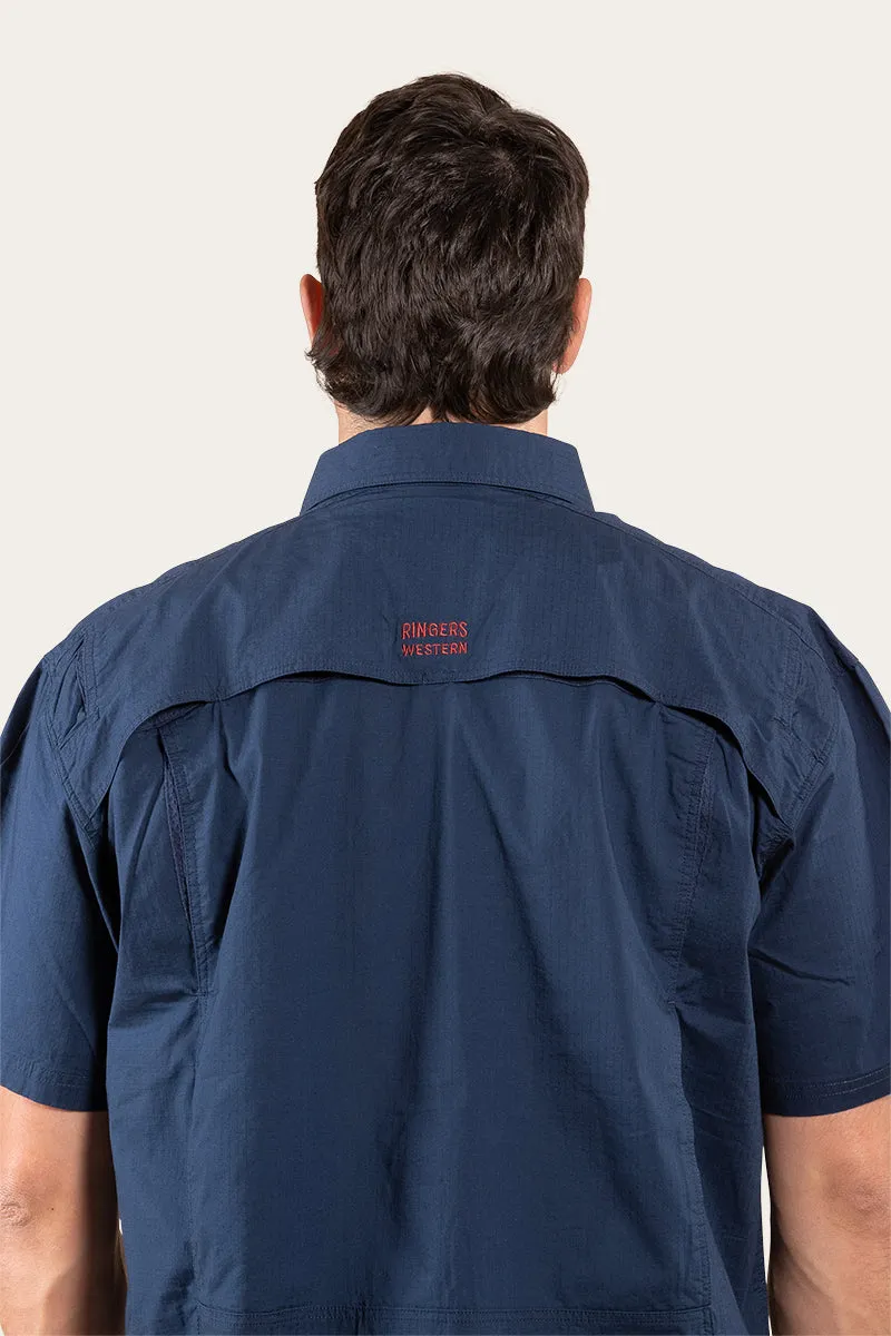 Bulgarra Mens Ripstop Full Button Work Shirt - Dark Navy