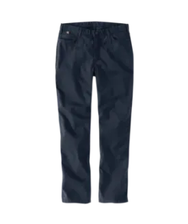 Carhartt, Women's Flame-Resistant Rugged Flex® Relaxed Fit Canvas Work Pant, 105015, Navy & Khaki