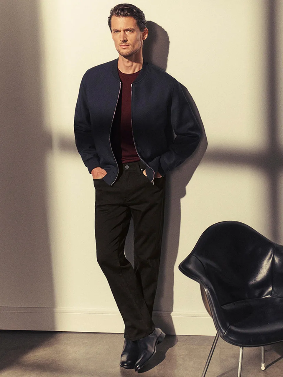 Charisma Relaxed Straight Pants In Select Double Black