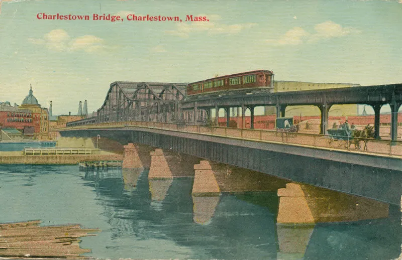 Charlestown Bridge with Rapid Transit Train