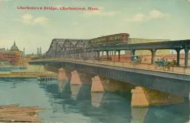 Charlestown Bridge with Rapid Transit Train
