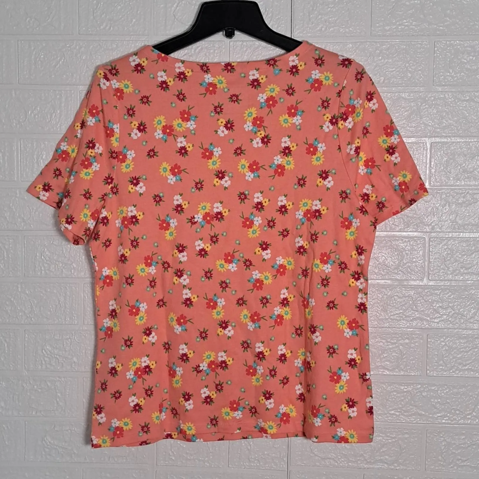 Charter Club Cotton Floral-Print T-Shirt Large