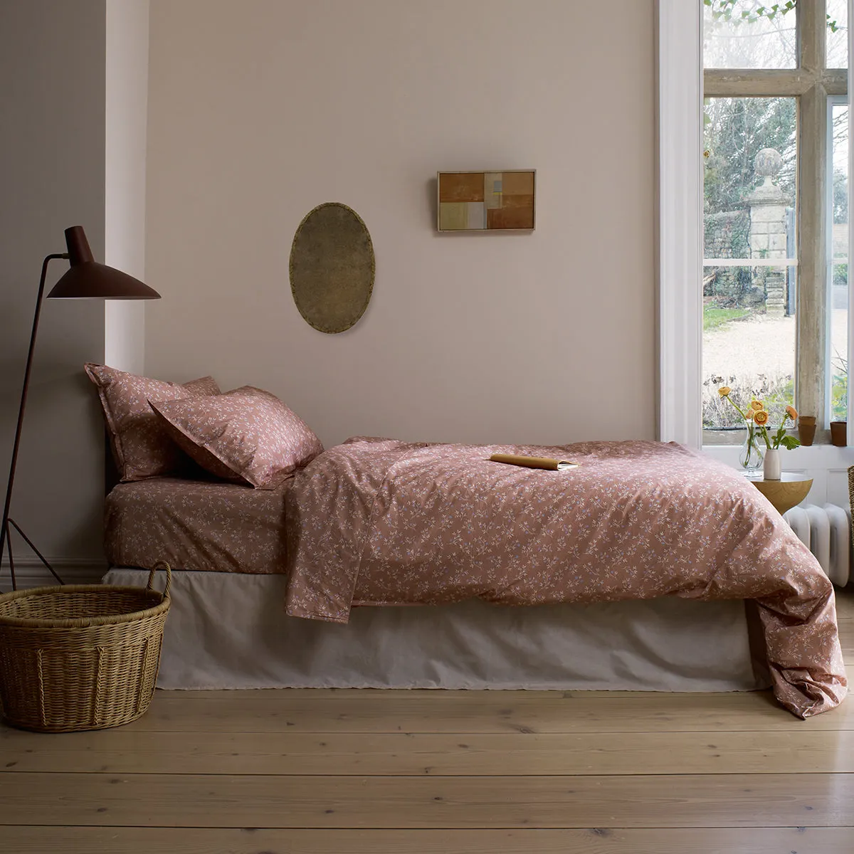 Chestnut Floral Cotton Flat Sheet