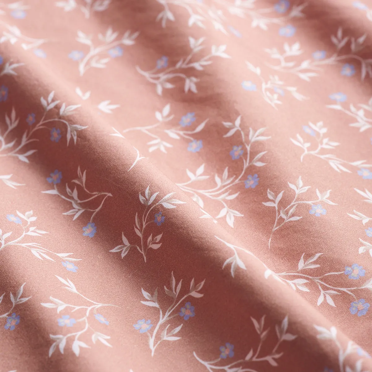 Chestnut Floral Cotton Flat Sheet