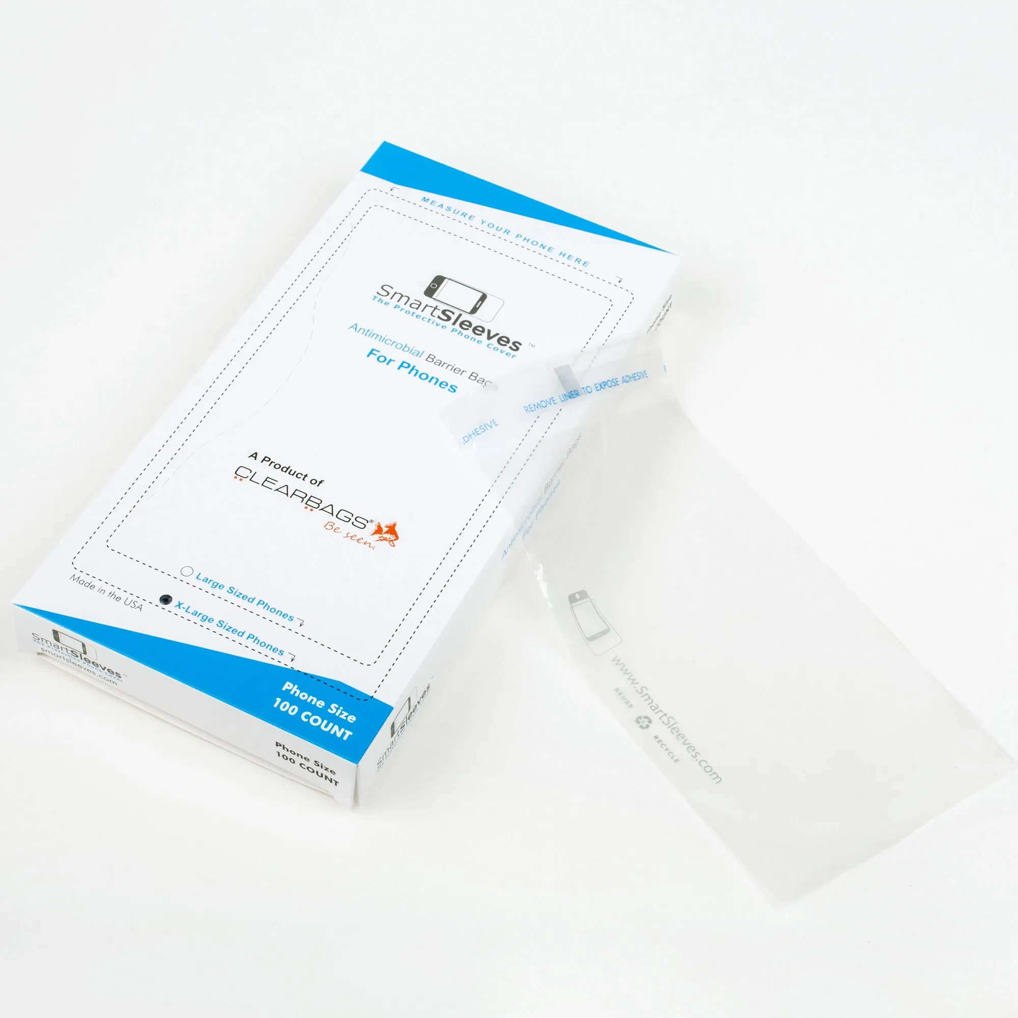 ClearBags Antimicrobial SmartSleeves for Phones - Medium (100pcs) - 15-07383