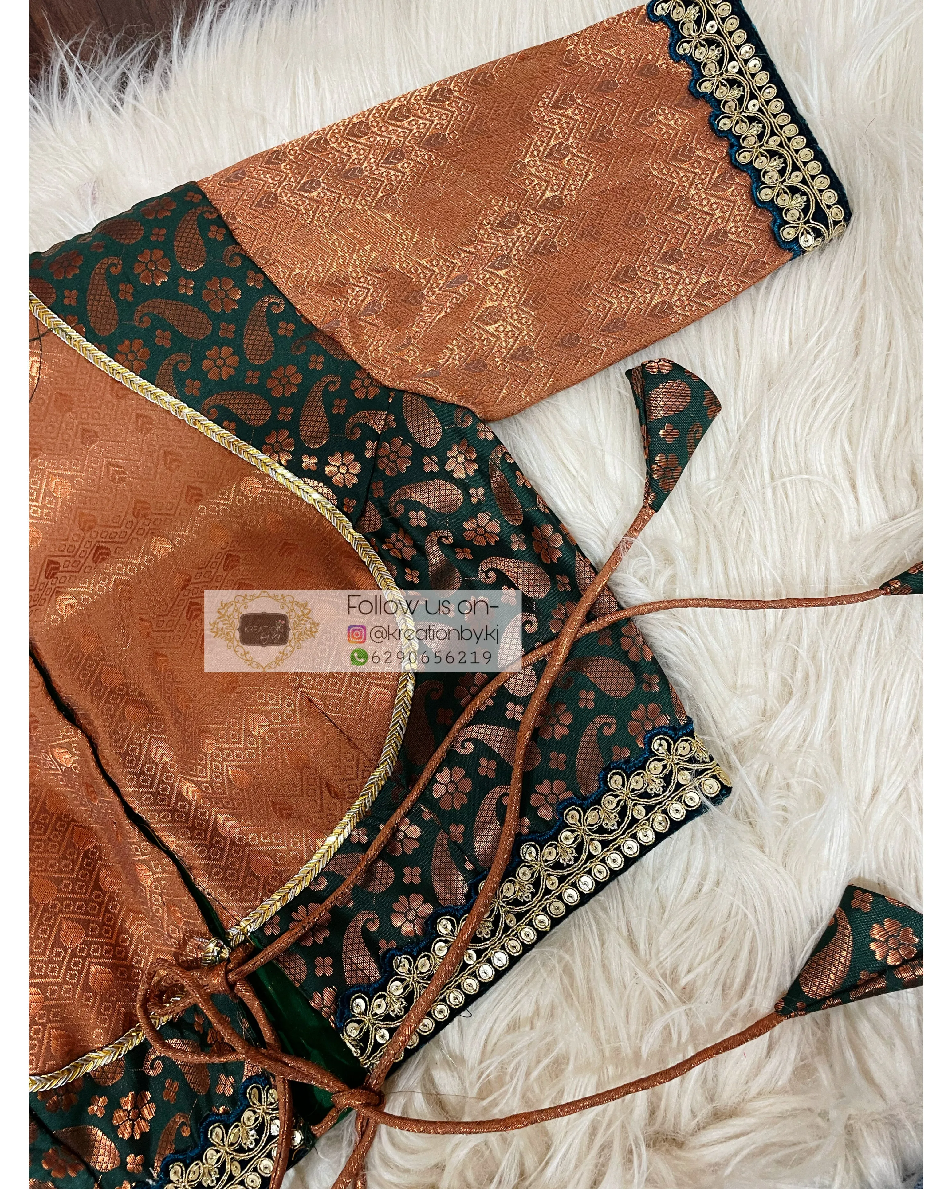 Copper Bottle Green Darbari Cut Blouse
