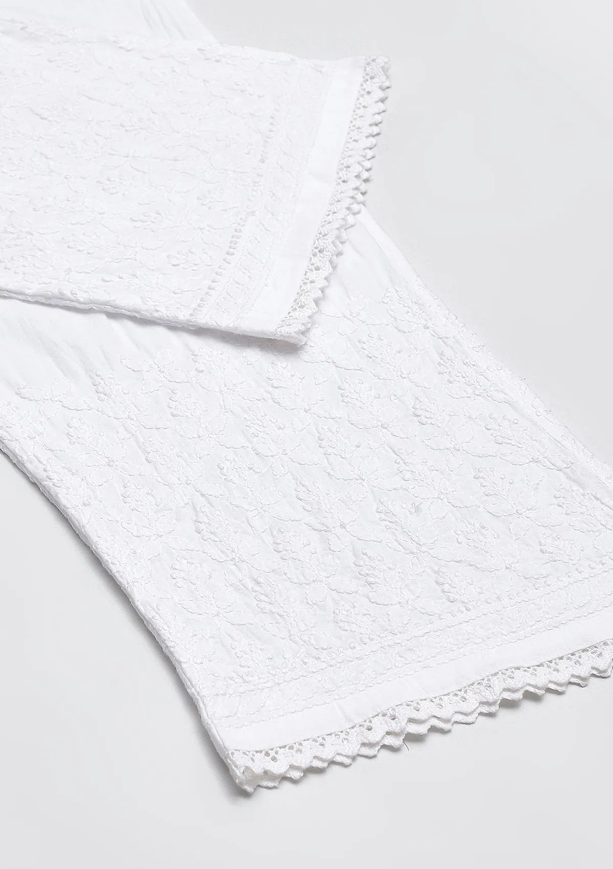 Cotton Chikankari Solid Women's Palazzo - White