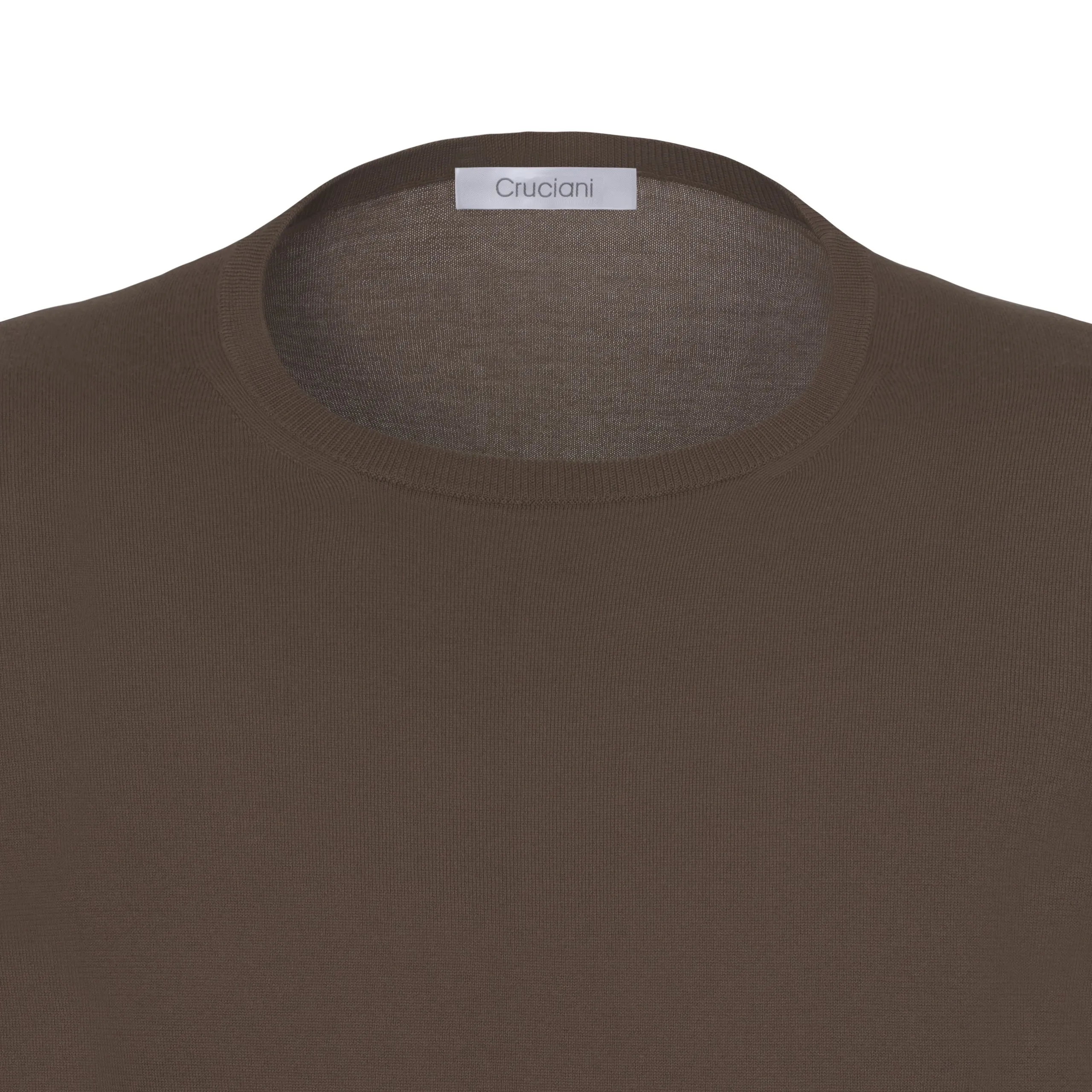 Cotton Crew-Neck T-Shirt in Brown
