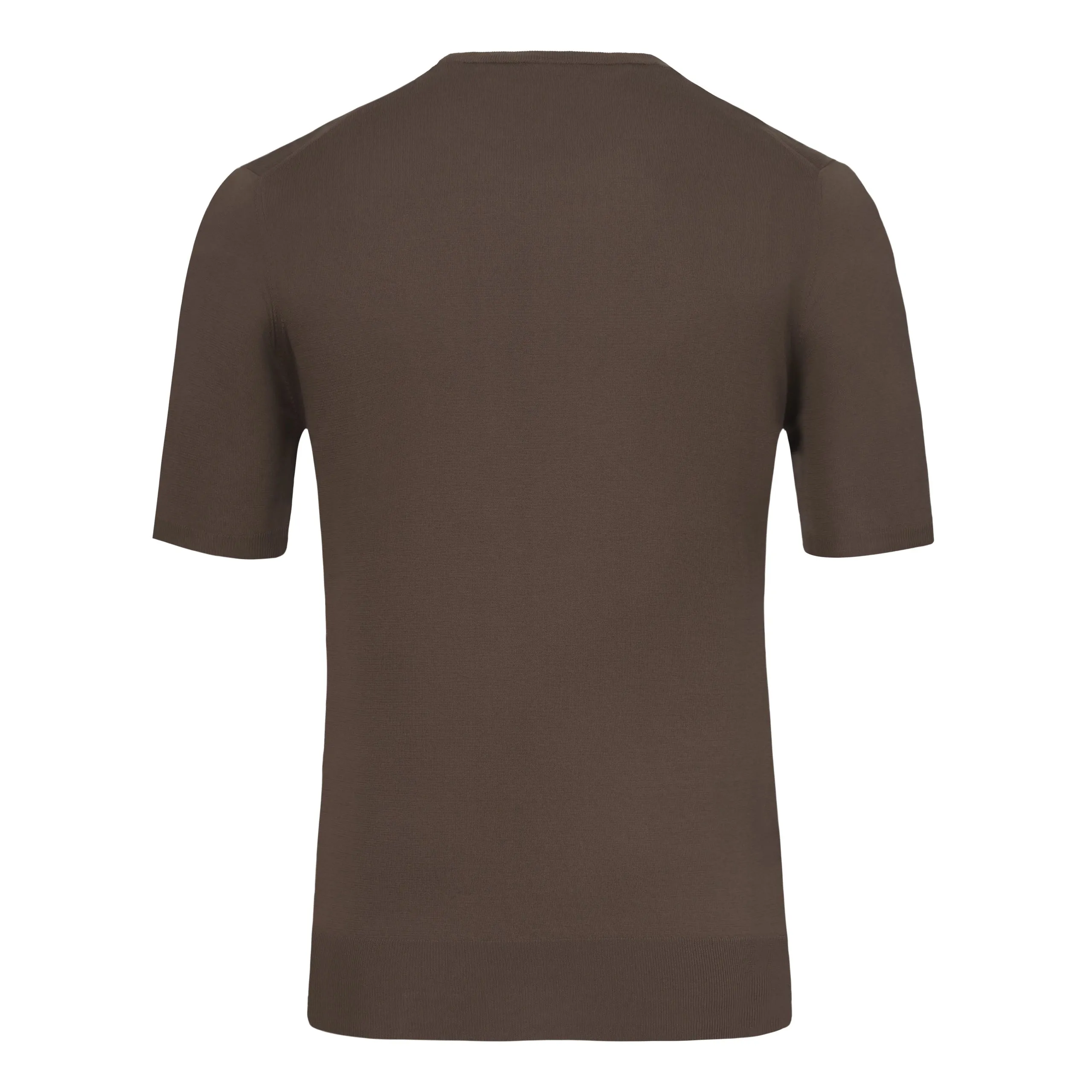 Cotton Crew-Neck T-Shirt in Brown