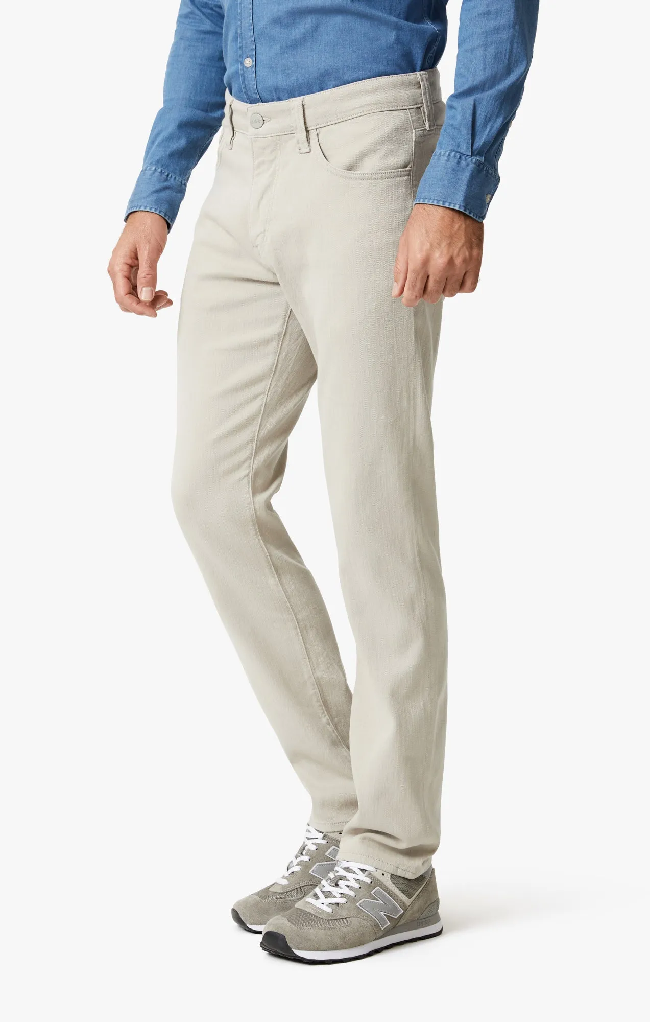 Courage Straight Leg Pants In Oyster Herringbone