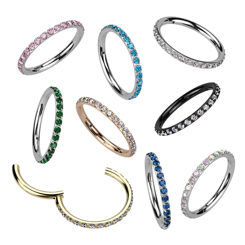 Crystal SIDE Paved Segment Clicker with Titanium plating