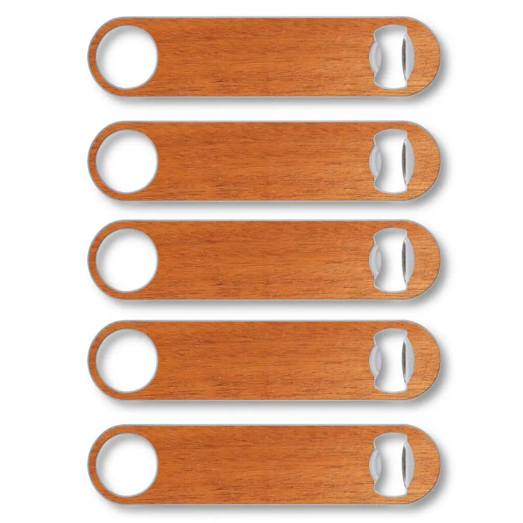 Customizable Industrial Wood Bottle Opener 5-Pack