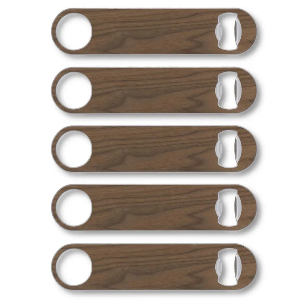 Customizable Industrial Wood Bottle Opener 5-Pack