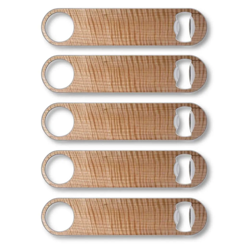 Customizable Industrial Wood Bottle Opener 5-Pack