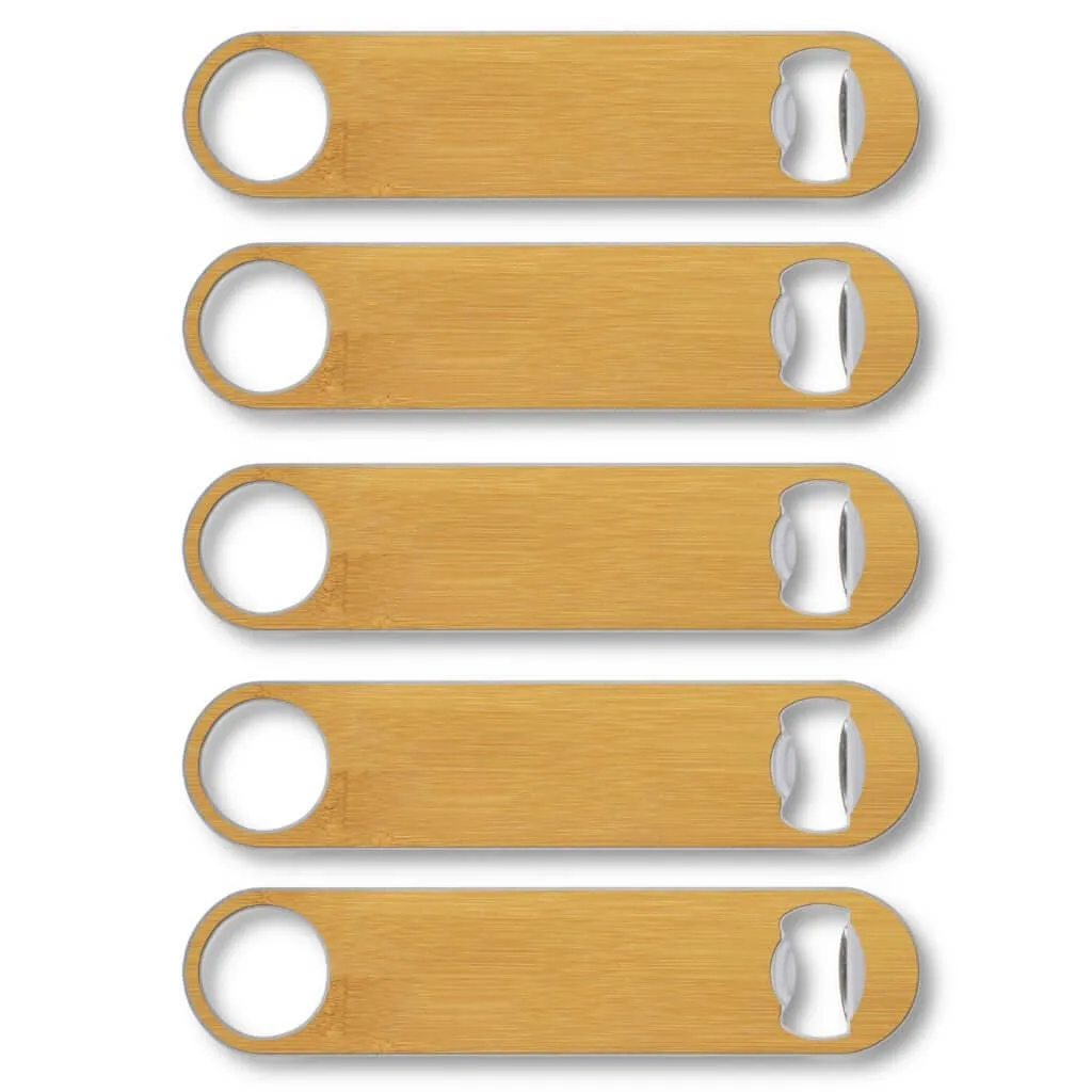 Customizable Industrial Wood Bottle Opener 5-Pack