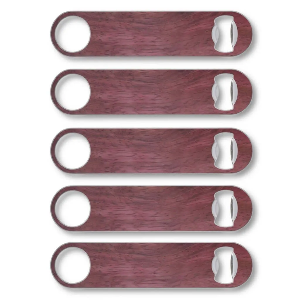 Customizable Industrial Wood Bottle Opener 5-Pack