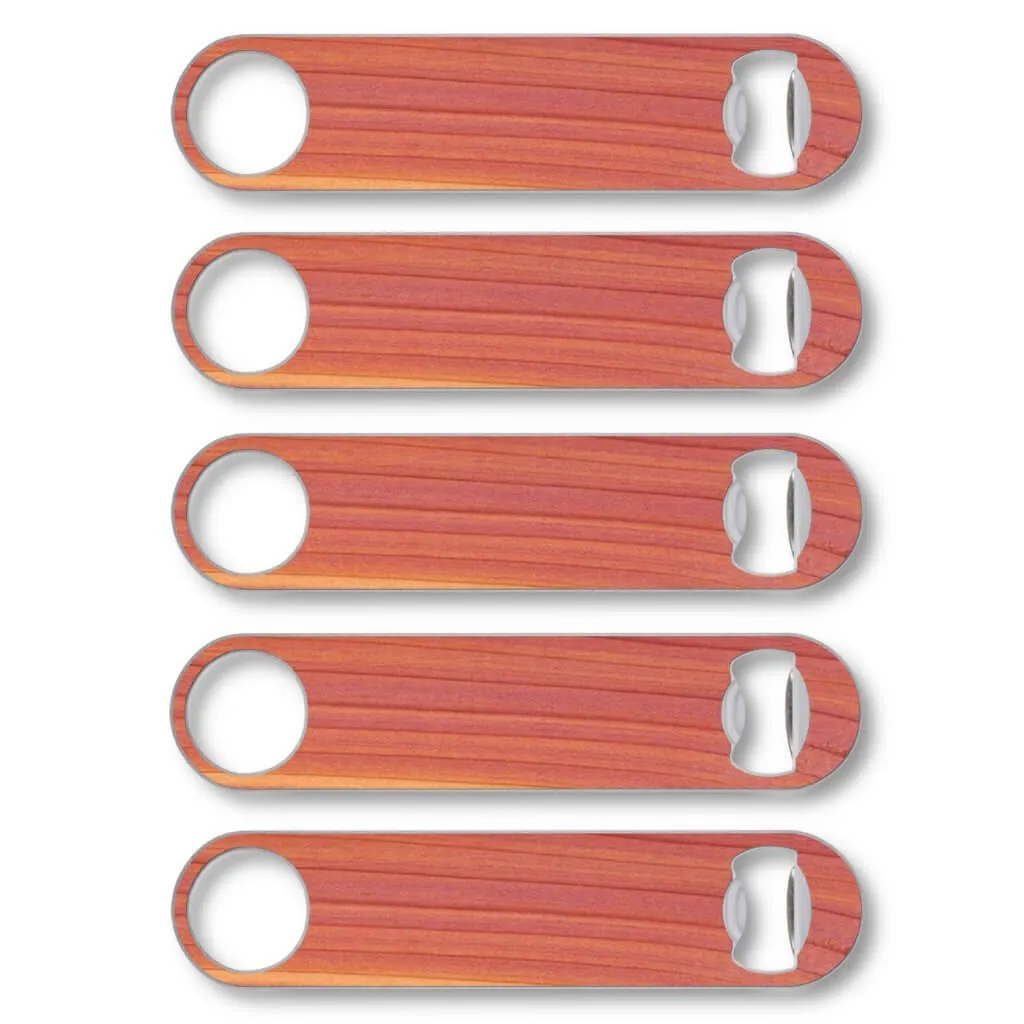 Customizable Industrial Wood Bottle Opener 5-Pack